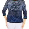Brand new 😀 Alfred Dunner 👩 Women's Ombré Animal Skin Jacquard Sweater 😍