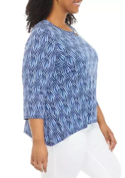 Deals ❤️ Alfred Dunner Plus Size Abstract Print Knit Top ✔️ -Alfred Dunner Sales Belk 716