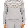 Best deal ✔️ Alfred Dunner 👩 Women's Stonehenge Chenille Crew Neck Sweater 🥰