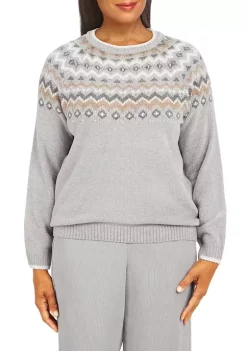 Best deal ✔️ Alfred Dunner 👩 Women's Stonehenge Chenille Crew Neck Sweater 🥰 -Alfred Dunner Sales Belk 793