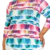 Best reviews of 🔥 Alfred Dunner Plus Size 3/4 Sleeve Brushstrokes Print Top ❤️ -Alfred Dunner Sales Belk 800