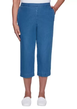 Cheap 🎉 Alfred Dunner 👩 Women's Classics Flat Front Denim Capris 💯 -Alfred Dunner Sales Belk 823