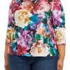 Discount 🎁 Alfred Dunner Plus Size Realistic Flowers Top 😀