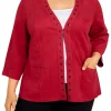 Coupon ⭐ Alfred Dunner Plus Size Suede Jacket with Stones ✨ -Alfred Dunner Sales Belk 846