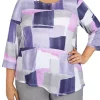 Best Sale ⌛ Alfred Dunner Plus Size Stained Glass Print Knit Top ✨ -Alfred Dunner Sales Belk 859