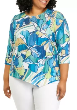 Deals π Alfred Dunner Plus Size Stained Glass Floral Tunic Top π§¨