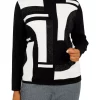 Best deal 😀 Alfred Dunner Plus Size Empire State Mock Neck Long Sleeve Geometric Sweater ✔️ -Alfred Dunner Sales Belk 928