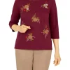 Top 10 🛒 Alfred Dunner Petite Classics Tossed Floral Knit Top 🎉 -Alfred Dunner Sales Belk 946