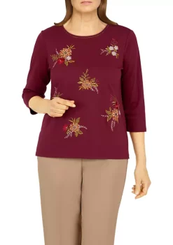 Top 10 🛒 Alfred Dunner Petite Classics Tossed Floral Knit Top 🎉 -Alfred Dunner Sales Belk 948