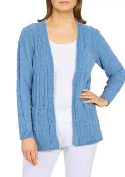 Hot Sale 😍 Alfred Dunner 👩 Women's Open Front Chenille Cardigan with Pockets 💯 -Alfred Dunner Sales Belk 95