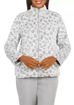 Wholesale π Alfred Dunner π© Women's Stonehenge Leopard Funnel Neck Long Sleeve Jacket π
