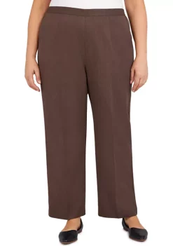 Best Pirce 😍 Alfred Dunner Plus Size Sorrento Heather Microfiber Twill Average Length Pants 🎉 -Alfred Dunner Sales Belk 985